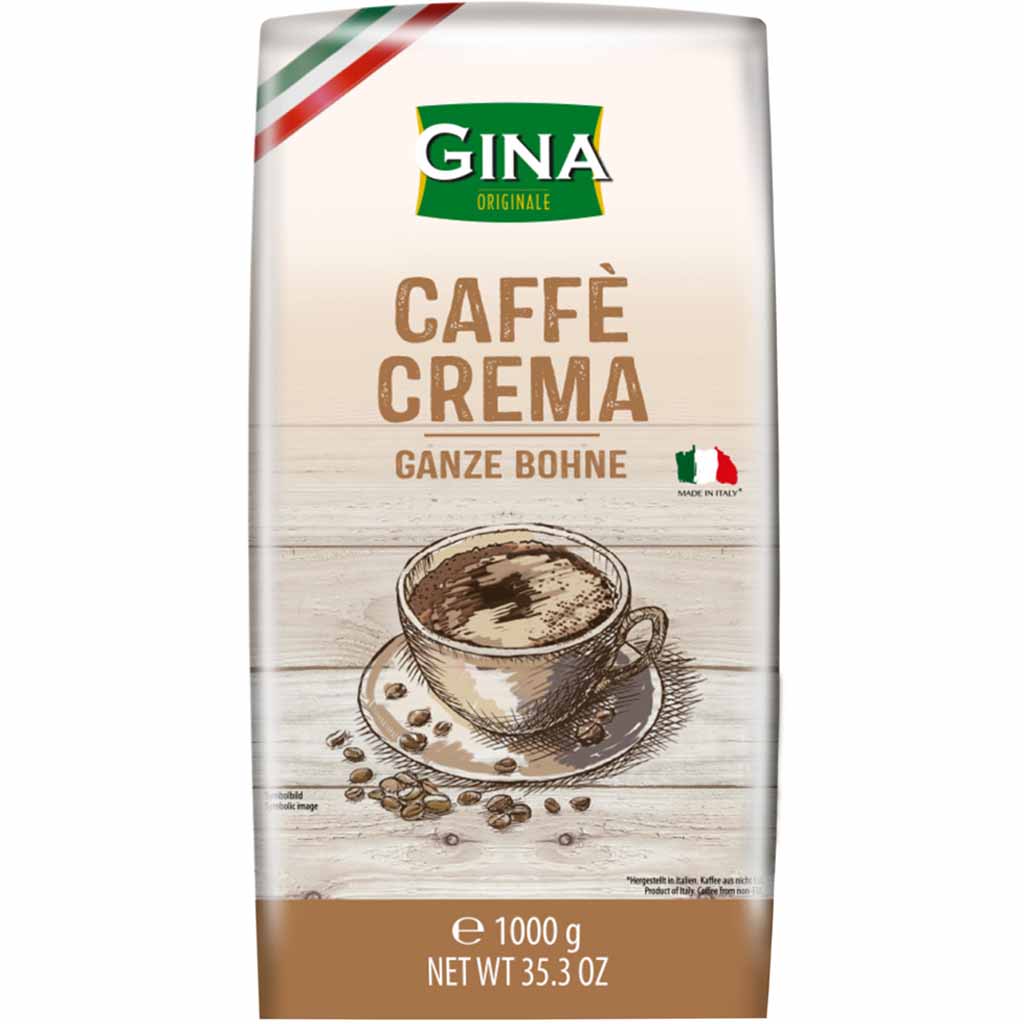 Gina Kaffee Crema ganze Bohnen 1kg MHD 30.05.28