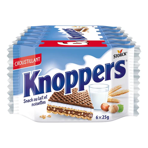 Knoppers Milch-Haselnuss-Schnitte 6x25g = 150g MHD 13.07.26
