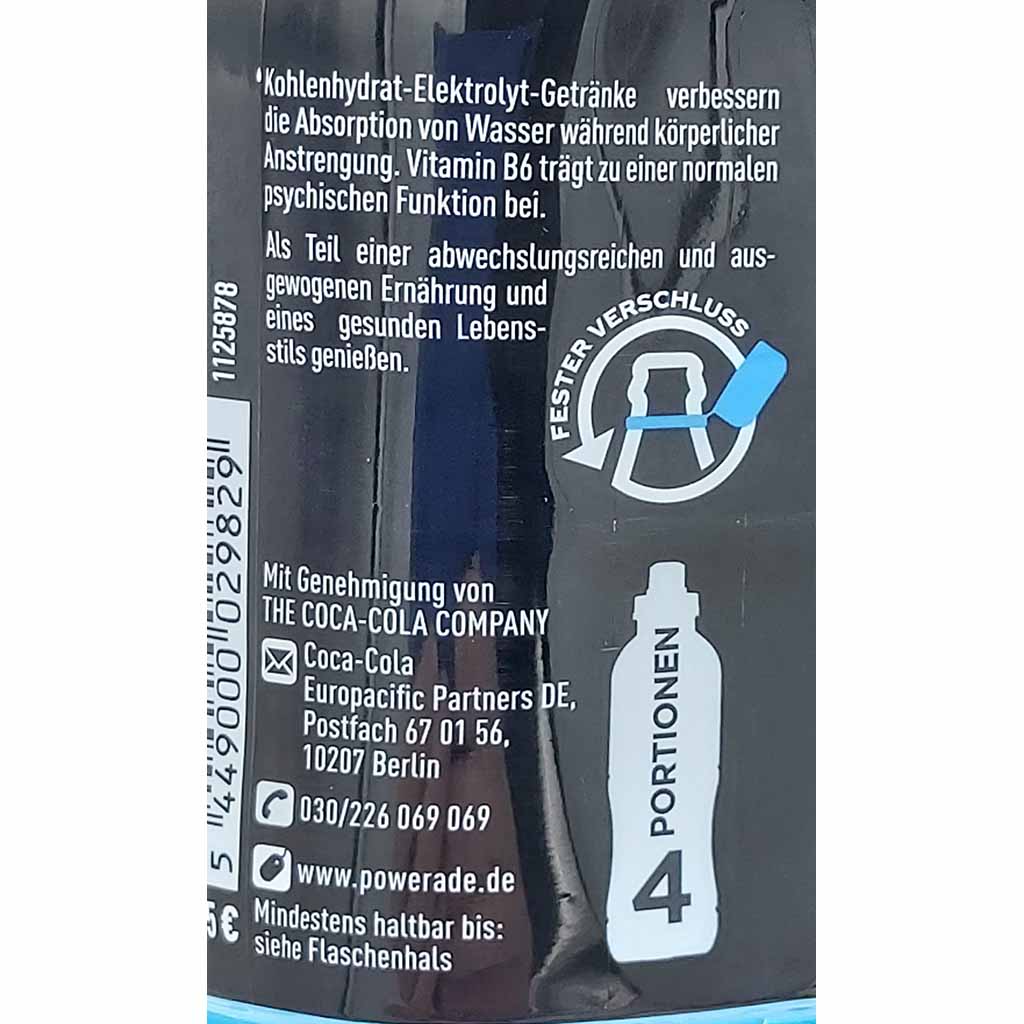 6x Powerade Sports Mountain Blast PET je 1L=6L MHD 31.05.25