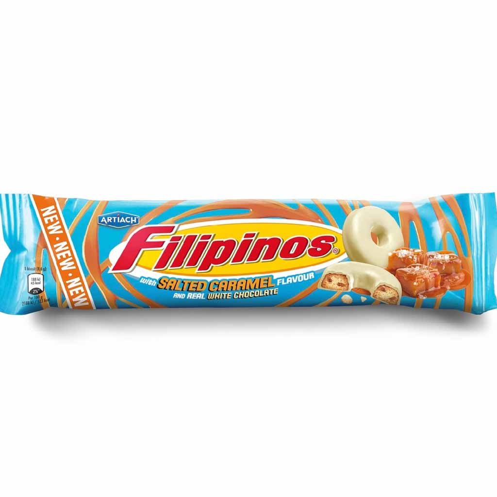 Artiach Filipinos white Chocolate & salted Caramel 118g MHD 03.12.26