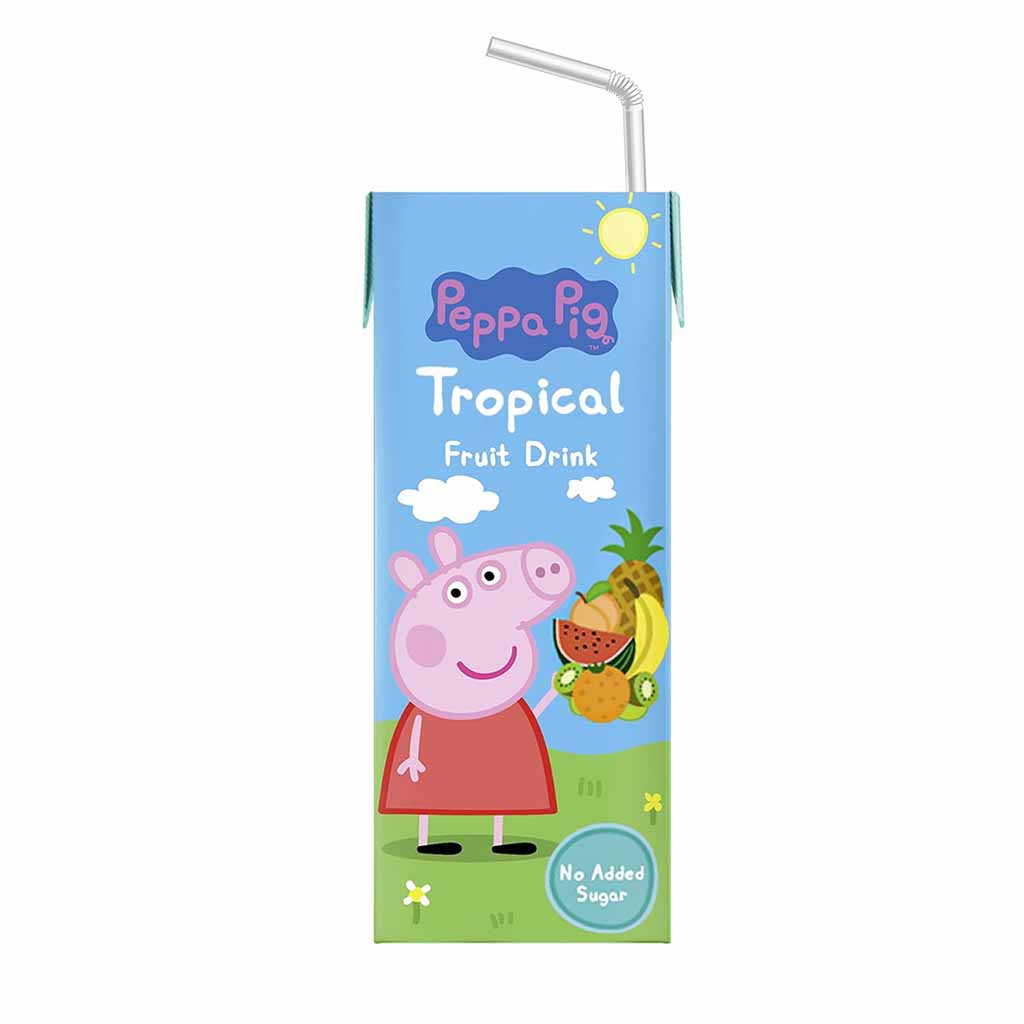 Tropical Fruchtgetränk, Fruchtdrink Packung, Peppa Pig Produkt, Kein Zusatz von Zucker, Fruchtsaftbox