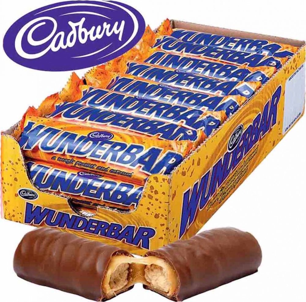 Cadbury Wunderbar Peanut-Butter Riegel 24x49g=1176g MHD 19.01.27