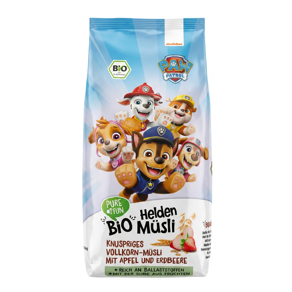 Bio, Müsli, Knusprig, Vollkorn, Apfel Erdbeere