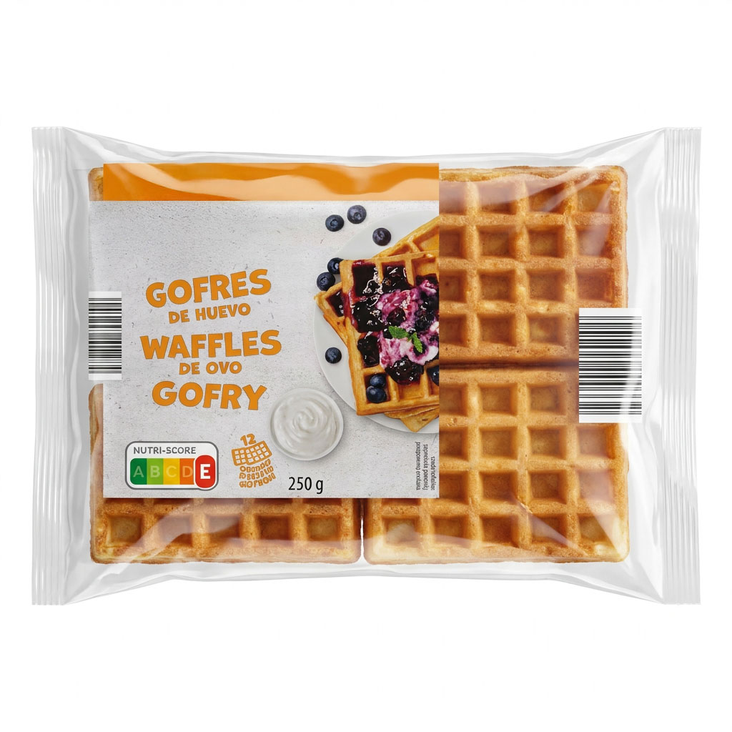 Waffeln, Eier, 250 g, Blocke, Waffeln mit Belag