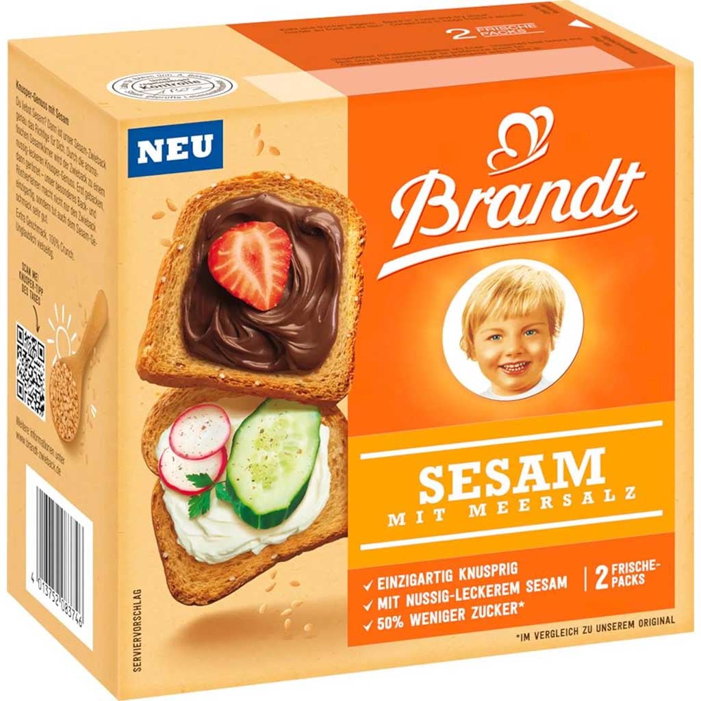 Brandt Zwieback Sesam mit Meersalz Zwieback 200g