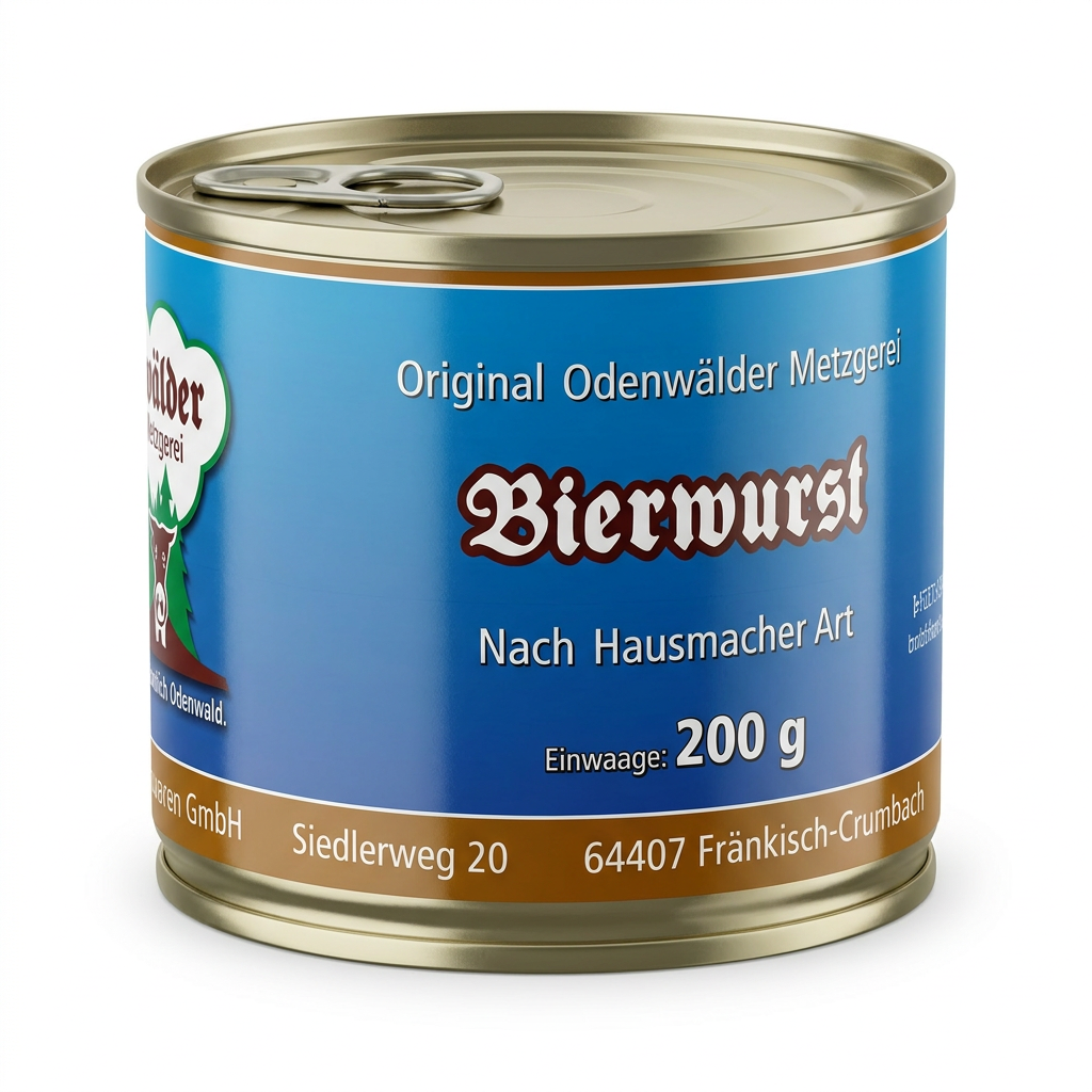 Wurstdose, Bierwurst, Dosenverpackung, 200 g, Nach Hausmacher Art