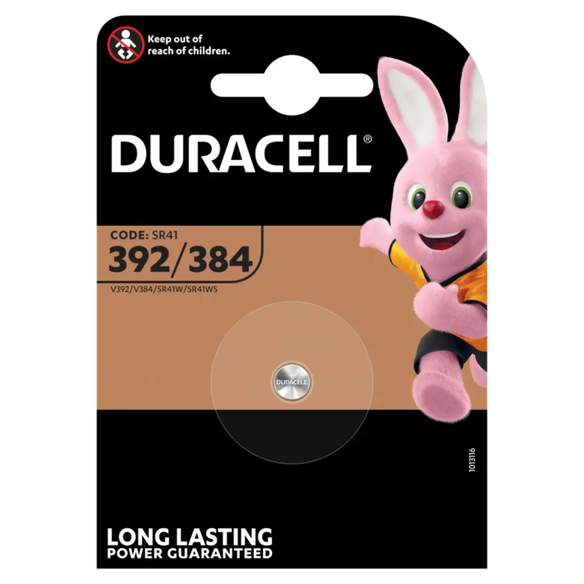 Duracell Silberoxid Knopfzelle SR41 / D392 / 384 Batterie 1,55V – 1er Blister MHD 30.12.27