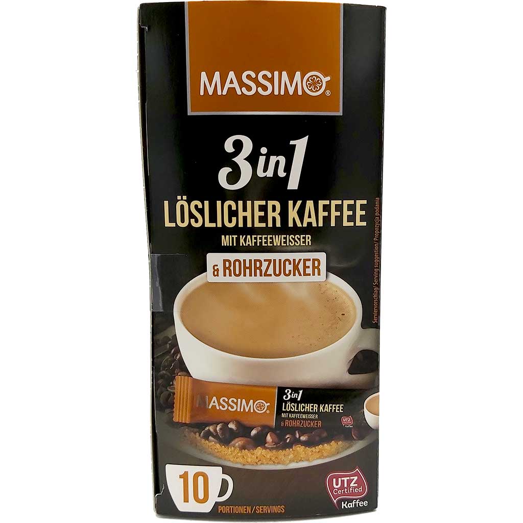 Massimo 3in1 löslicher Kaffee u Rohrzucker 10x 17g=170g MHD 30.10.26