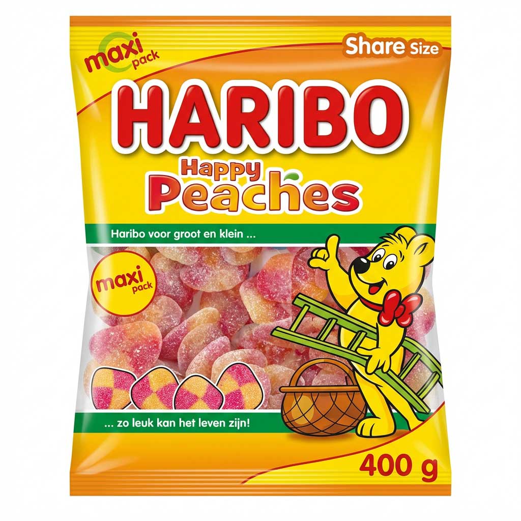 haribo, peaches, gummi, fruchtgummi, 400g