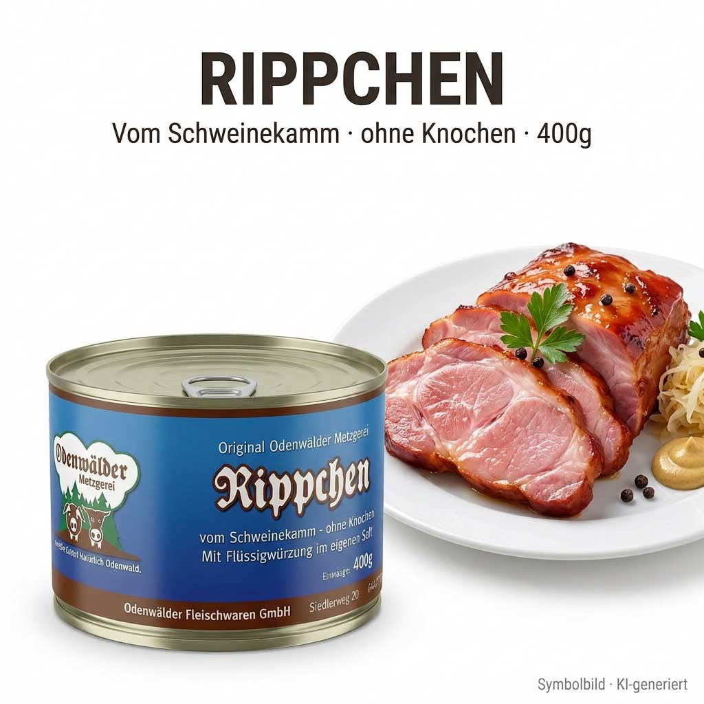Dosenfleisch, Schweinekamm, Rippchen, Konserve, 400g