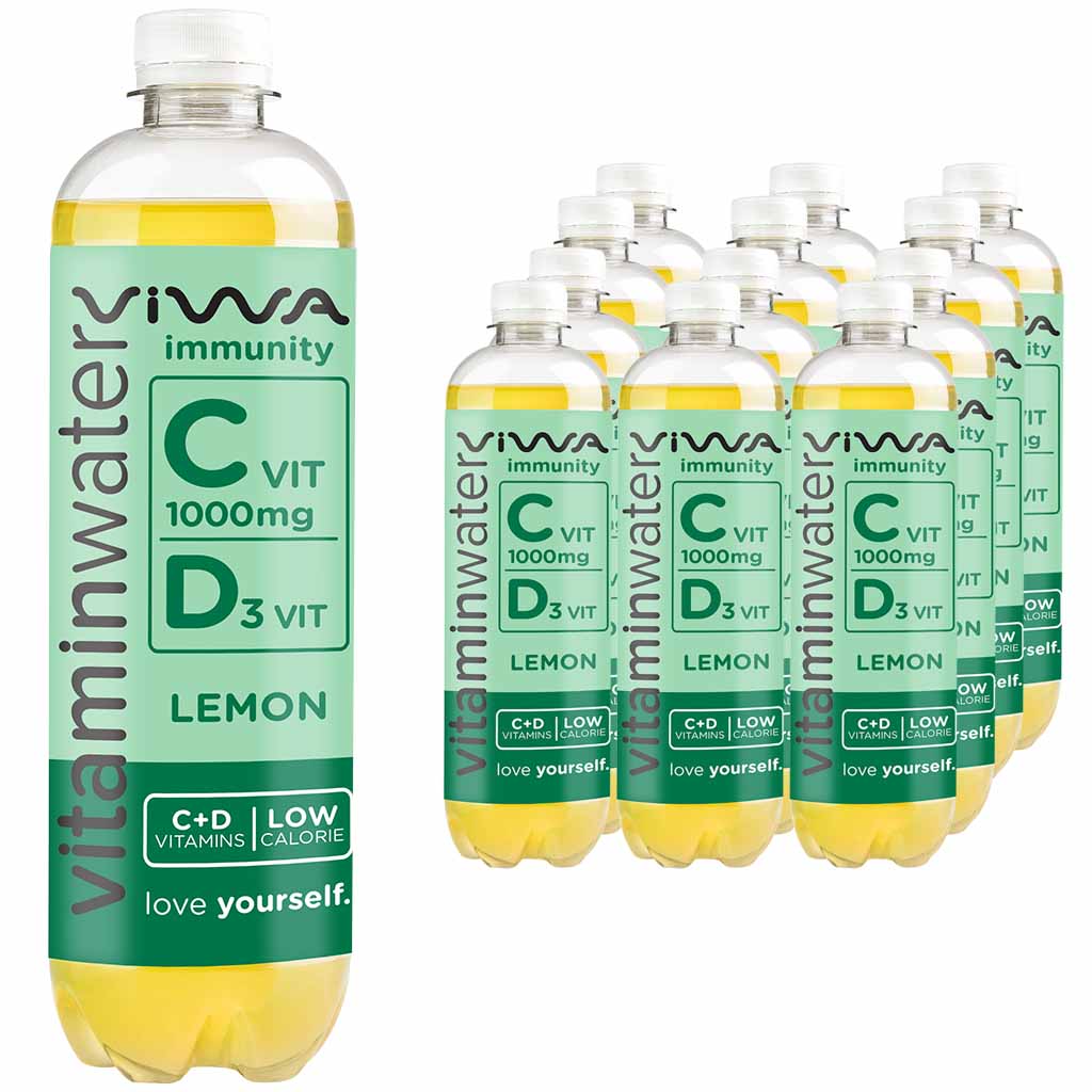 Viwa Immunity C-1000 Lemon 12x600ml PET Fl. Vitaminwater = 7,2L