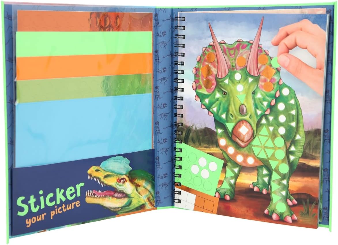Kinderbuch, Stickerbuch, Dinosaurier, Dinosaurierbild, Puzzle-Sticker