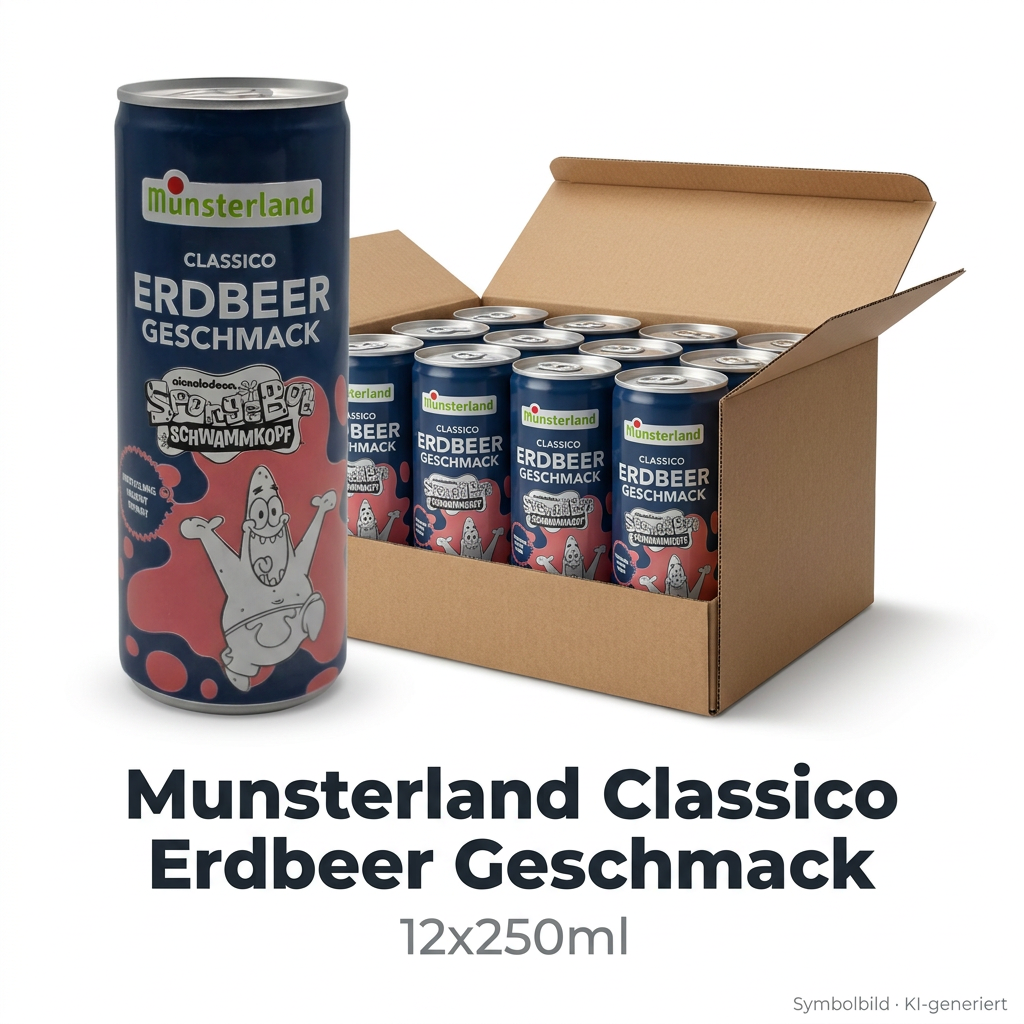 Erdbeer Geschmack, Aluminiumdose, Getränkedose, 12x250ml, Kartonverpackung