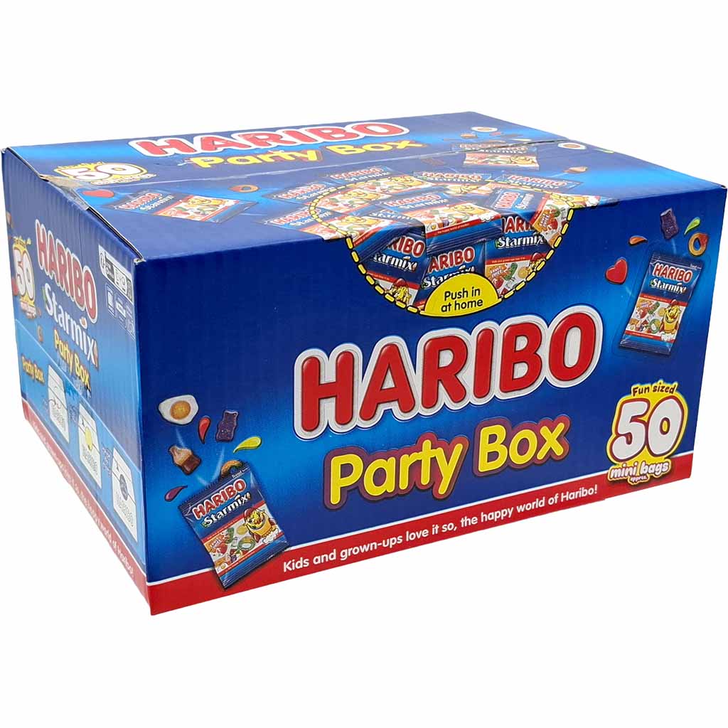 Haribo, Party Box, Mini bags, Sour candy, Assorted flavors