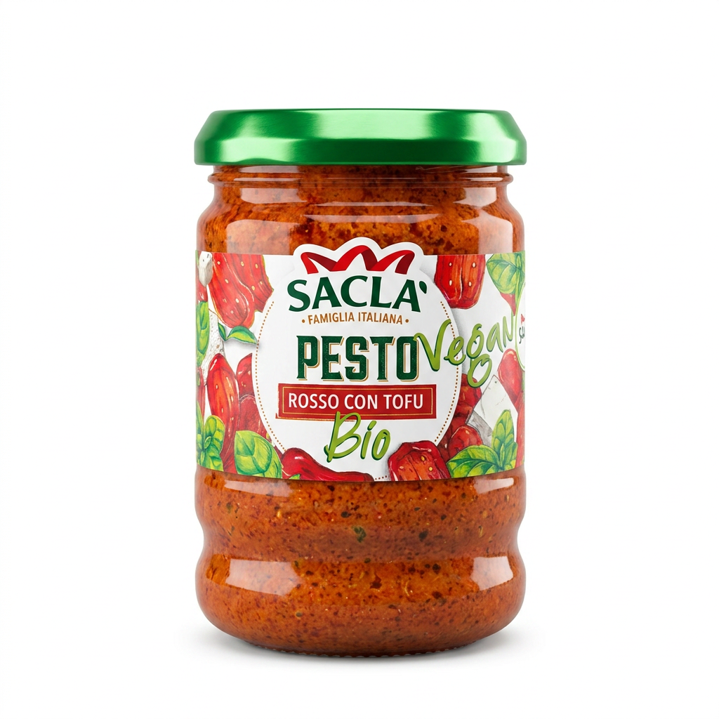 Pesto, Tomate, Tofu, Bio, Glas