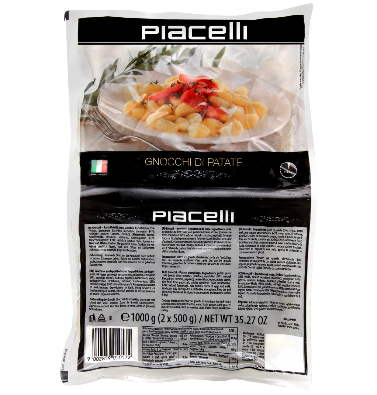 Piacelli Gnocchi di patate aus Kartoffeln 1kg (2x500g) MHD 13.02.27