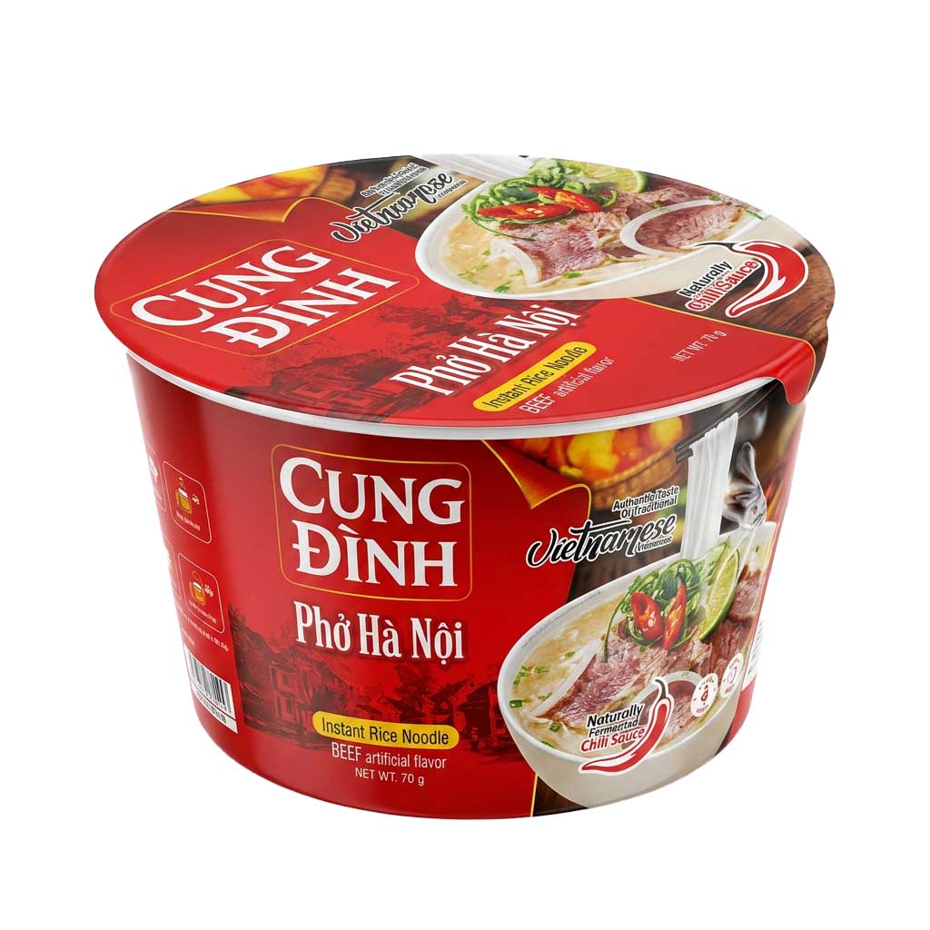 Instant-Nudel, Ramen, Beef Geschmack, Beutel mit Deckel, vietnamesische Küche