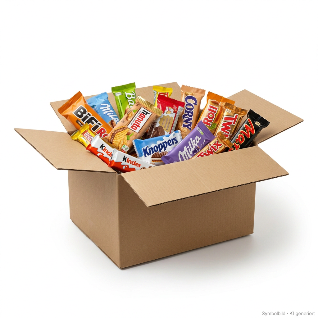 Schokoladenriegel, Snacks, Kartonschachtel, Sammelpackung, Vielfaches