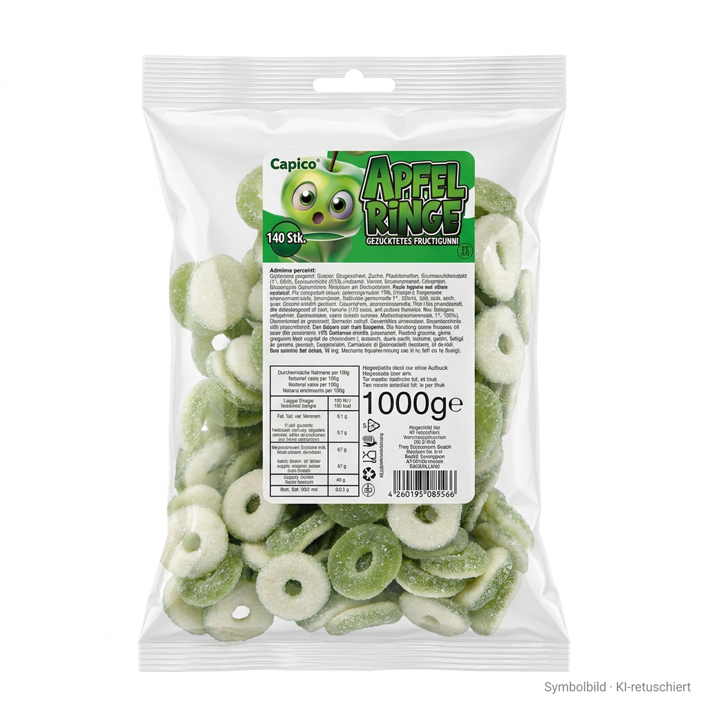 Gummibärchen, Fruchtgummi, Grünweiß, Beutel, Snack