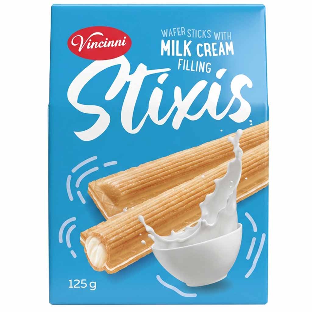Stäbchen, Milchcreme-Füllung, Snack-Sticks, 125 g, blaue Verpackung