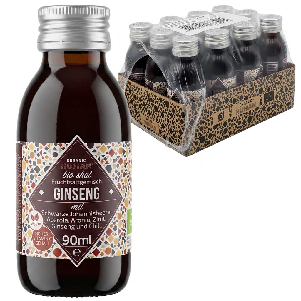 Ginseng-Getränk, Bio, 90ml, Fruchtsaft, Kombination