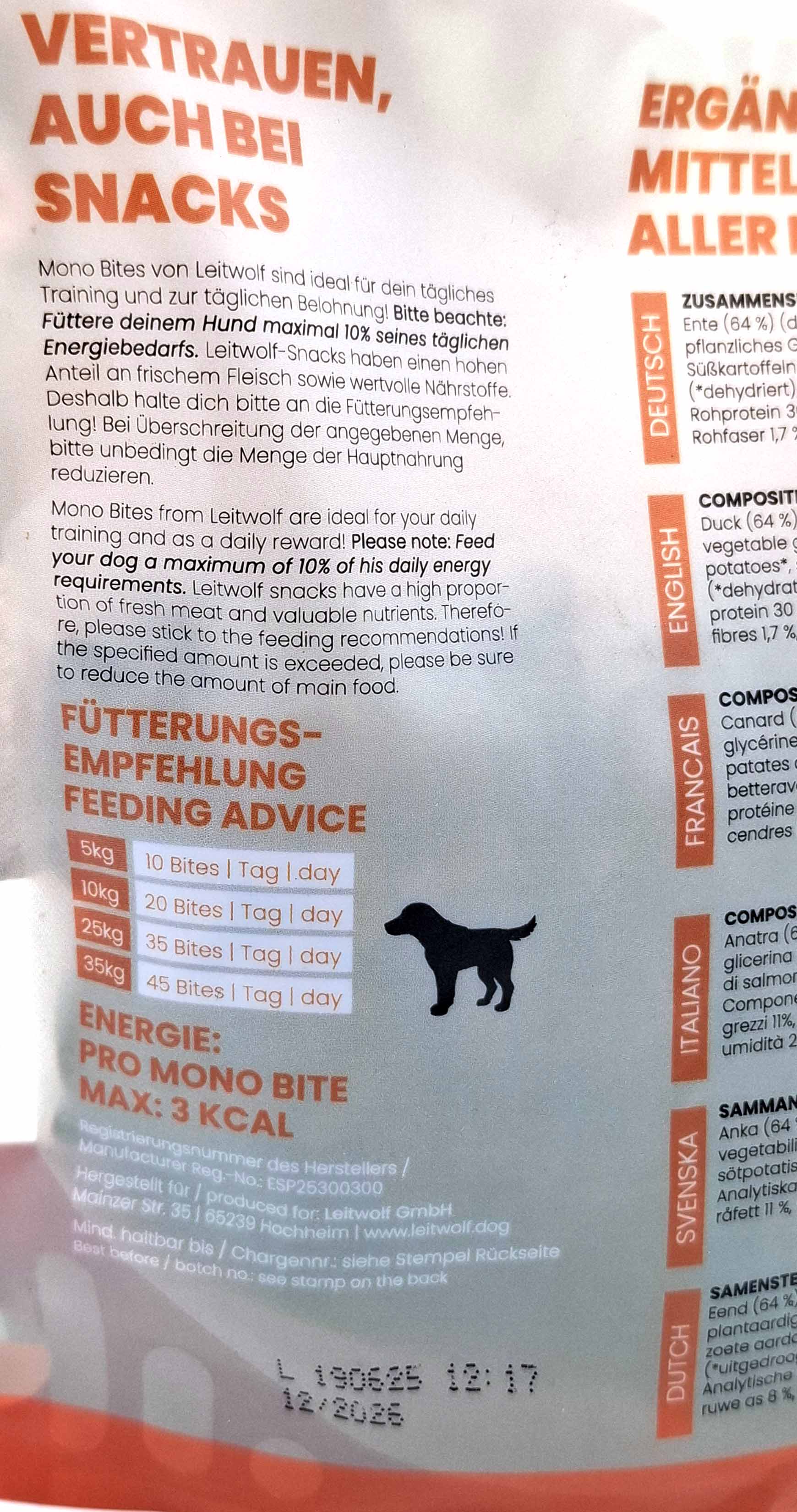 Hund, Snack, Futter, Leichtgewicht, Hundeernaehrung