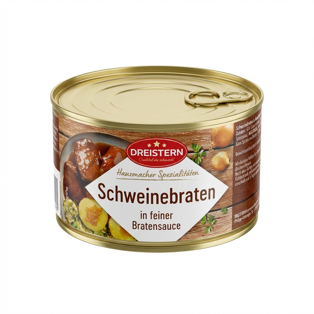 Schweinebraten, Bratensauce, Dosenware, Feiner Geschmack, Hausmacher Spezialitäten