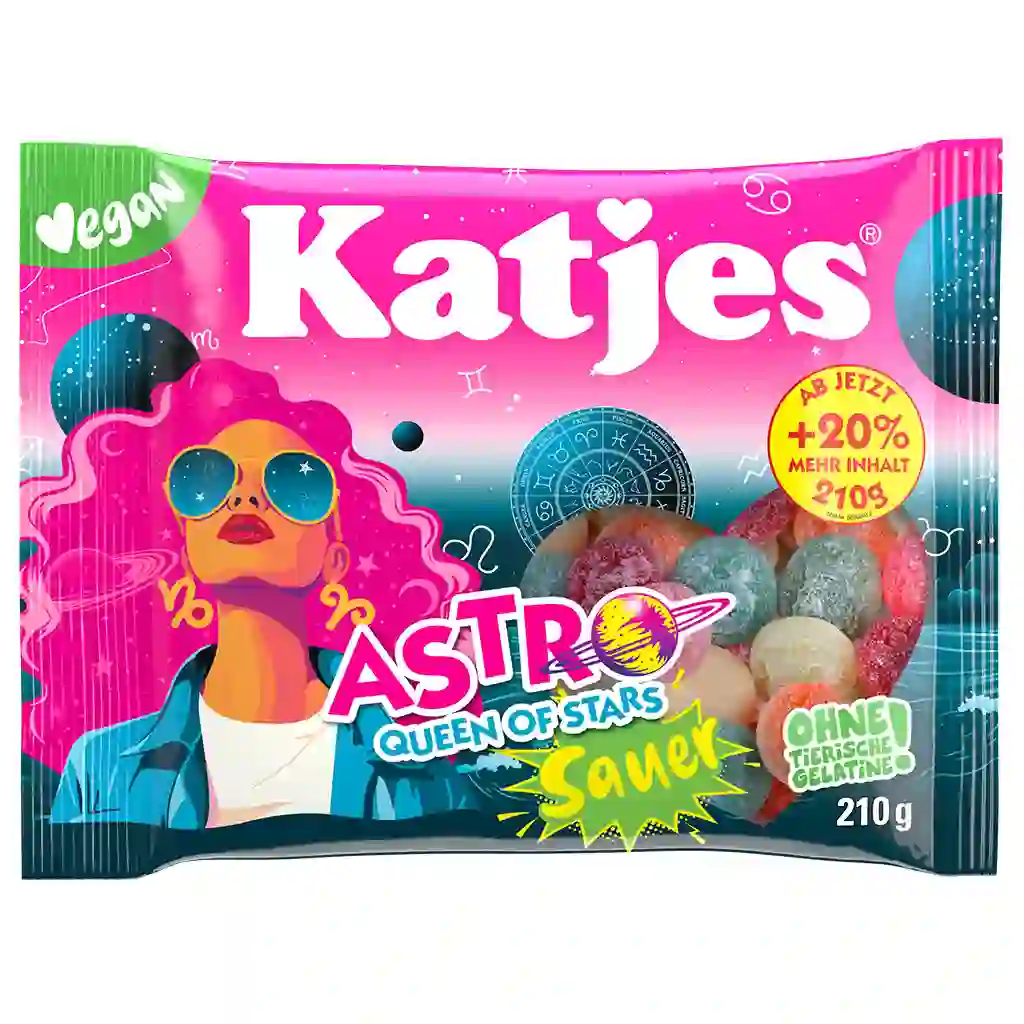 Katjes Astro Queen of Stars Fruchtgummi Sauer 210g MHD 30.04.27