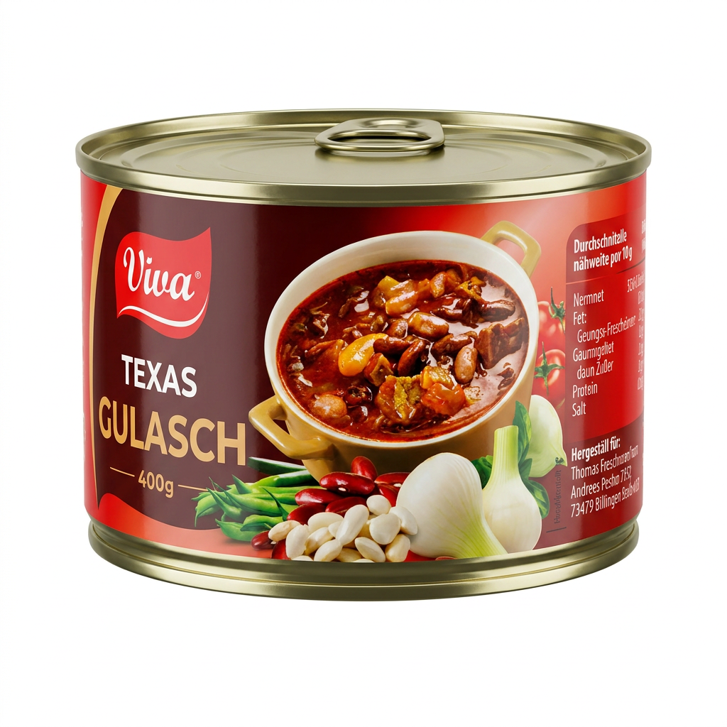 Gulasch, Doseninhalt, Texas, Rindfleisch, 400g
