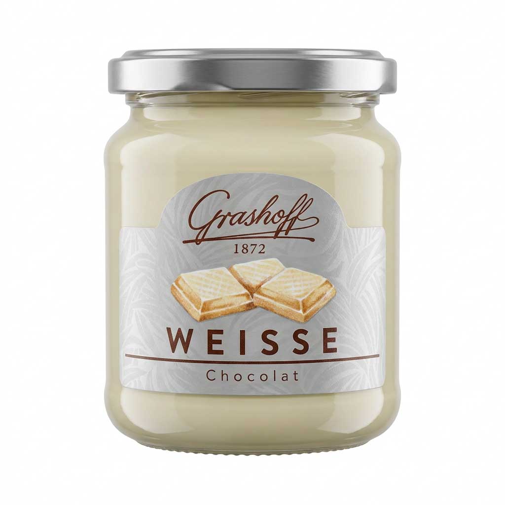Glasgefäß, Weiße Schokolade, Weisse Schokolade, Schokolade, Grashoff 1872