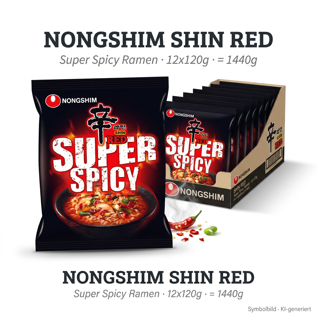 Schnelle Nudeln, Ramen, Würzig, Rot, Nongshim