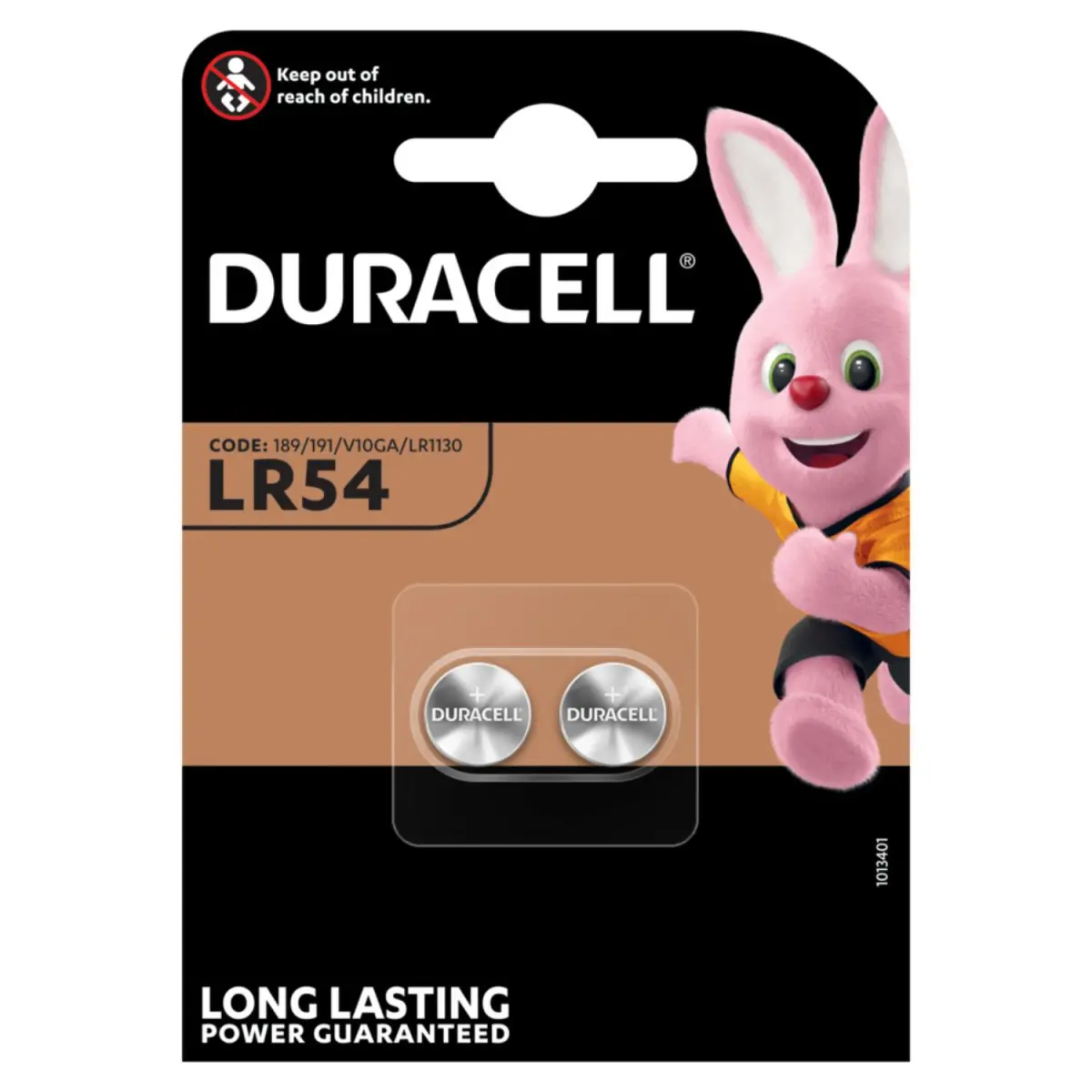 Duracell Alkaline Knopfzelle LR54 / V10GA / LR1130 Batterie 1,5V – 2er Blister
