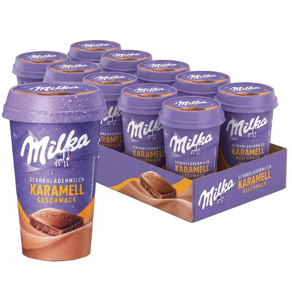 Milka, Karamell, Schokoladenmilch, Geschmack, Packung
