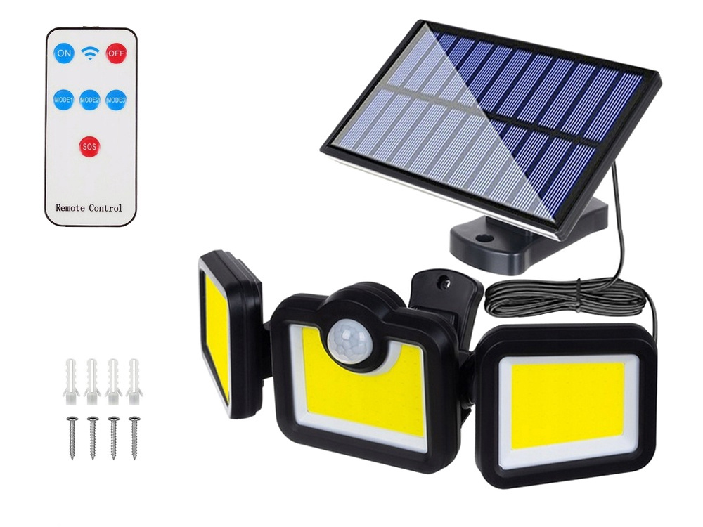 Solar, LED, Bewegungsmelder, Flutlicht, Fernbedienung