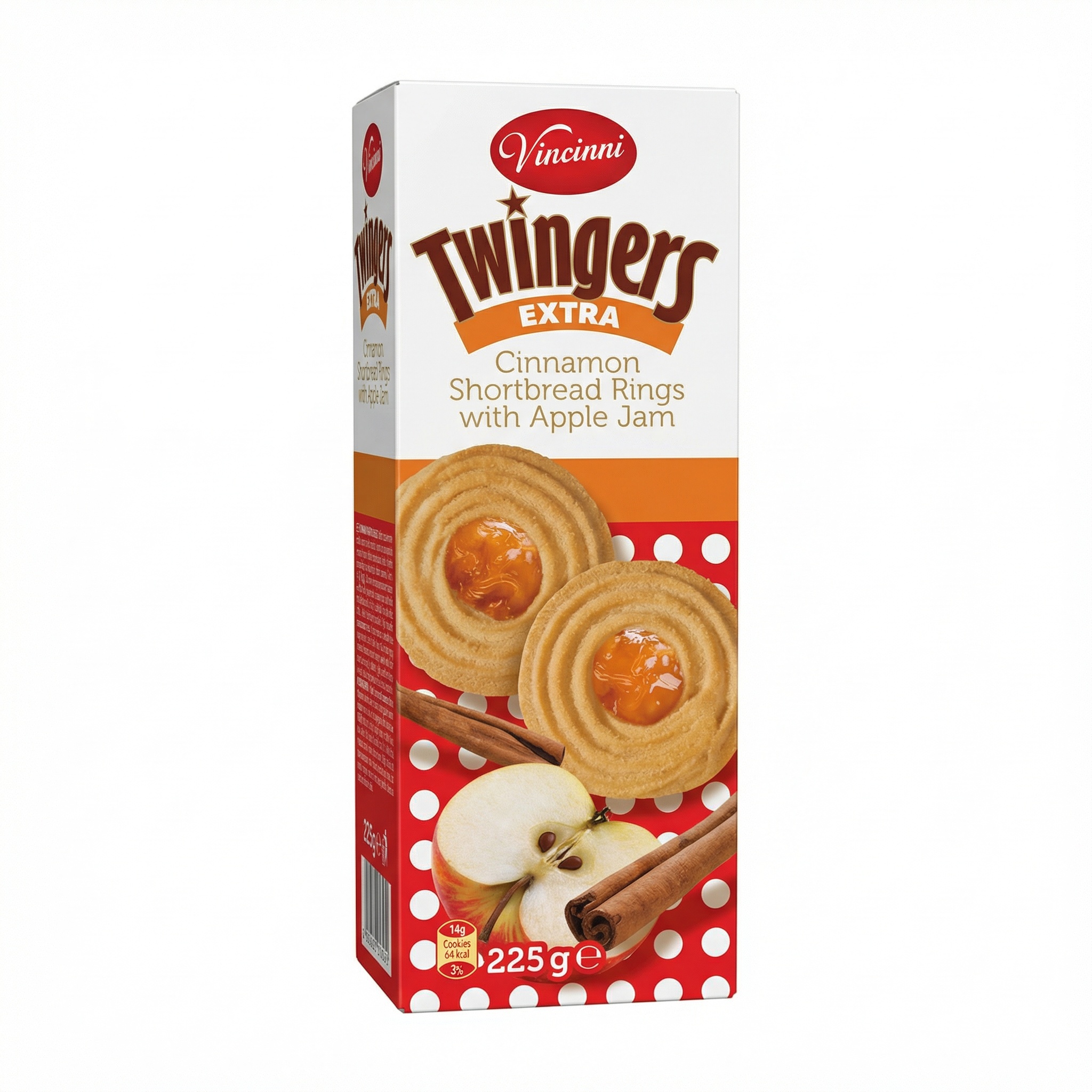 Twingers Extra Cinnamon Shortbread Rings with Apple Jam 225g