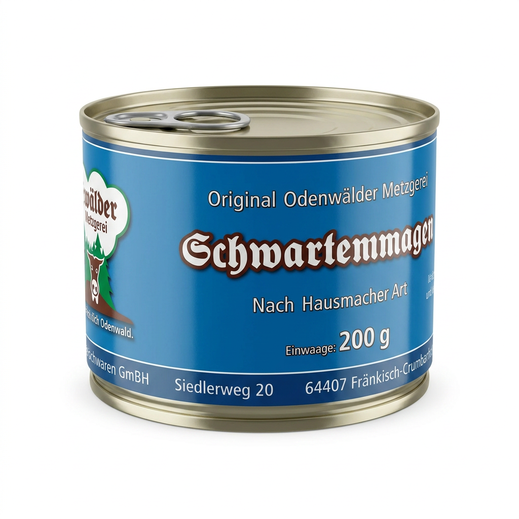 Tomatenpaste?, Schmartenmagen?, Metallische Dose, blauer Aufkleber, 200 g