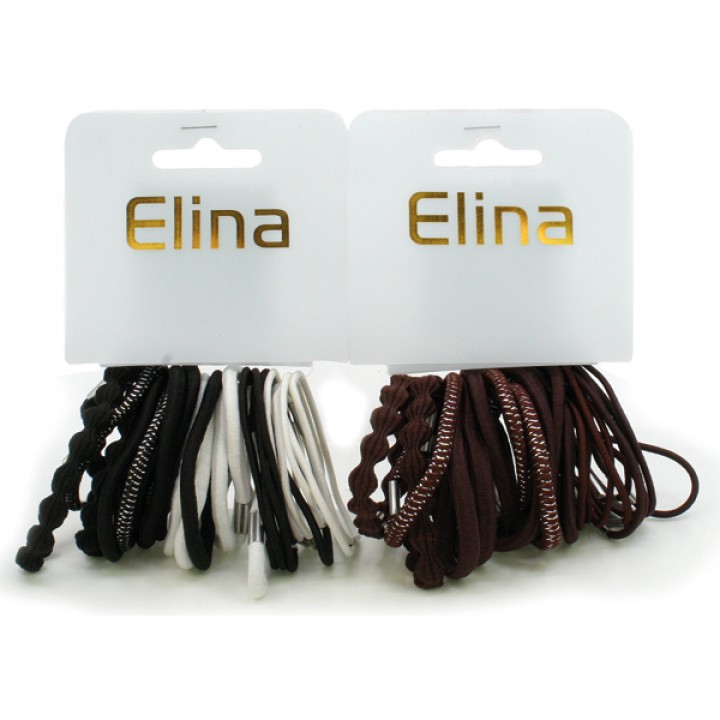 Haargummi Elina 24er versch.Stärken braun