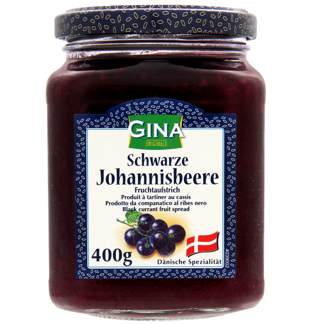 Gina Fruchtaufstrich schwarze Johannisbeere 400g MHD 14.04.28