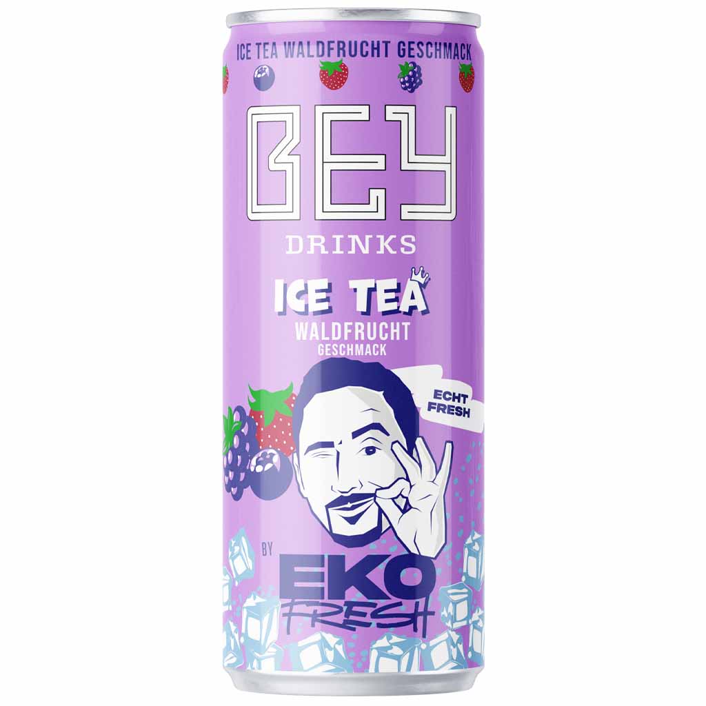 Ice Tea, Waldf Frucht, Lila Dose, Dosen-Design, Kühlgetränk