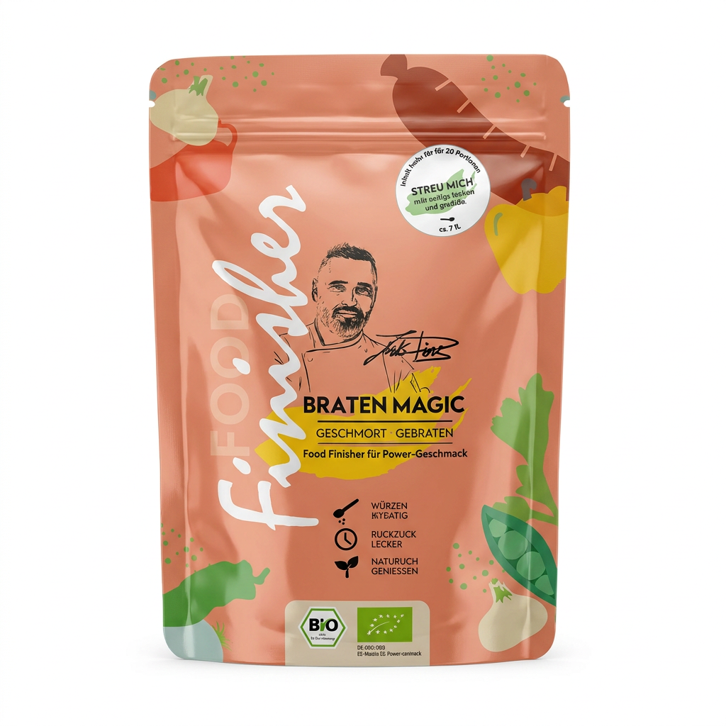 Food Finisher, Braten Magic, Gewürz, Gebacken, Bio-Label