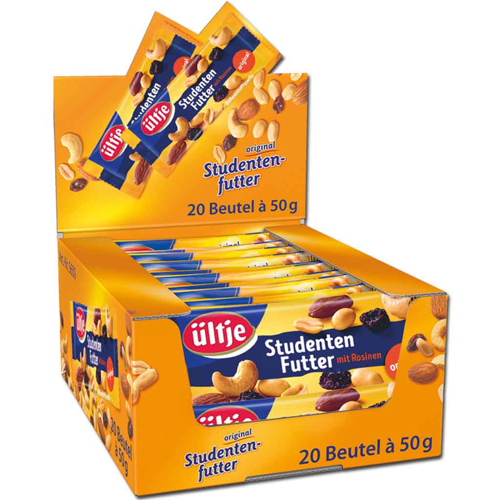 ültje Studentenfutter mit Rosinen 20x50g=1000g MHD 30.04.27