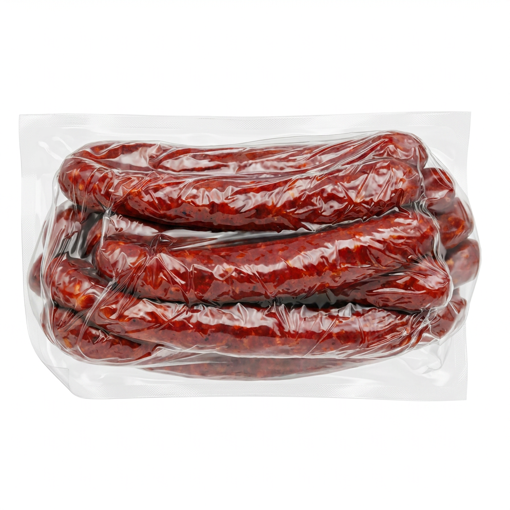 Wurst, Chorizo, Wurstware, Vakuumverpackt, Rotes Fleisch