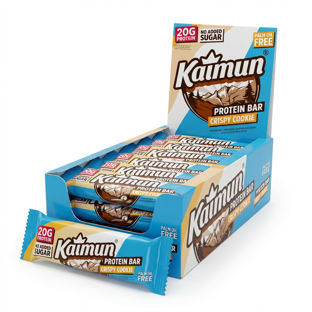 Protein-Riegel, Crispy Cookie, Chipsfrei Palmenöl, 20g Protein, Kaimun Protein Bar