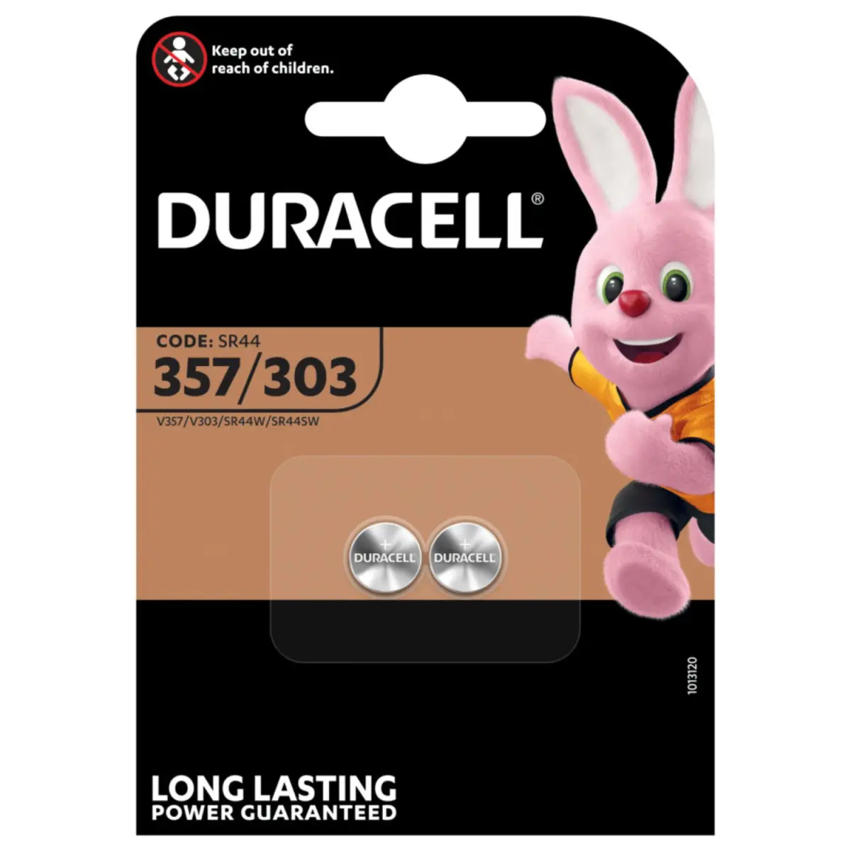 Duracell Silberoxid Knopfzelle SR44 / D357 / 303 Batterie 1,55V – 2er Blister MHD 30.12.29