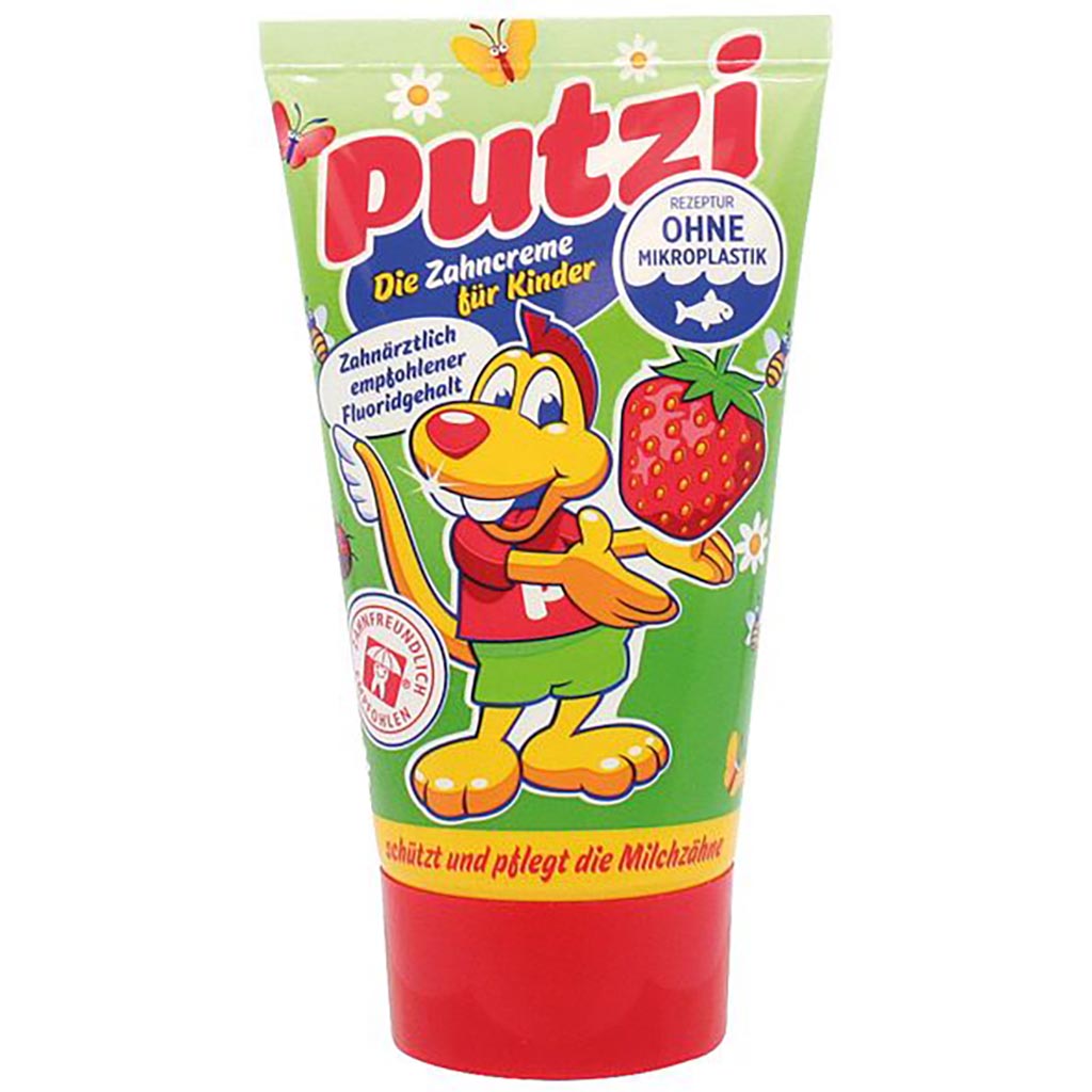 Zahncreme, Kinder, Erdbeere, Tube, Fluoridiert