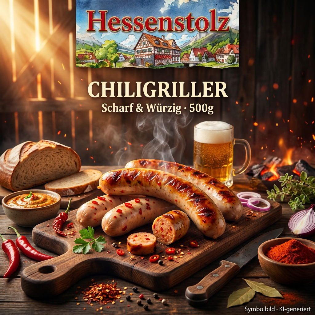 Wurst, Grillwurst, Scharf, Chili, Holzbrett