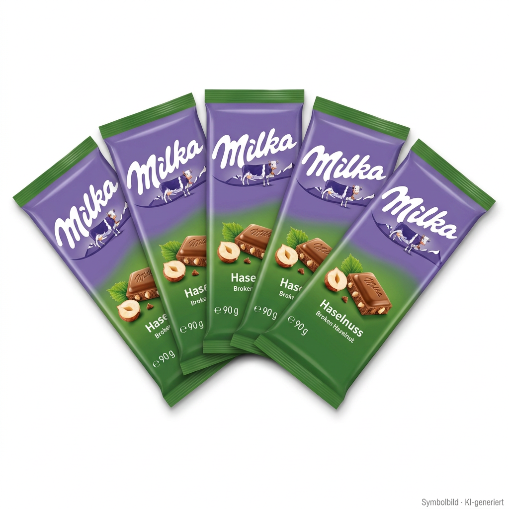 Schokolade, Haselnuss, Riegel, Milka, Packung