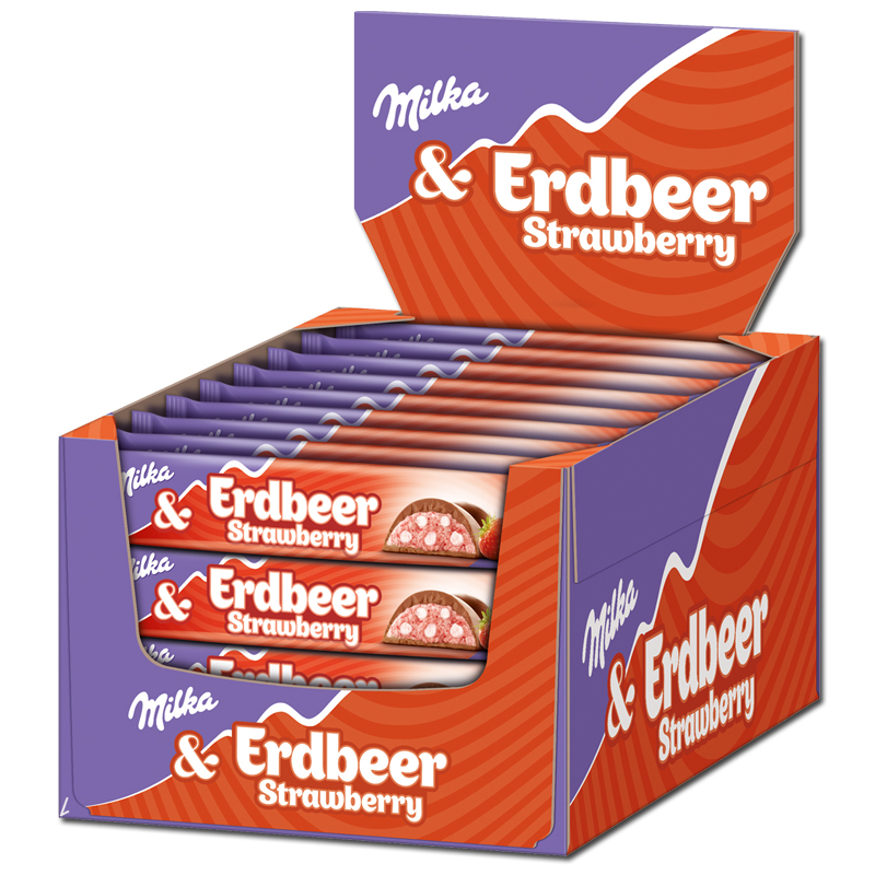 Milka & Erdbeer Schokoriegel 36x36,5g=1314g MHD 26.08.26