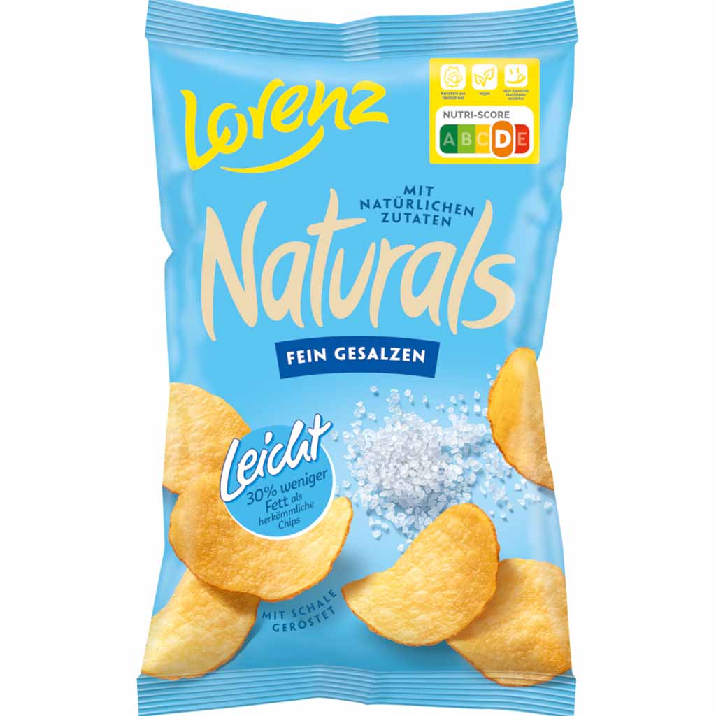 Lorenz Naturals Leicht gesalzen Kartoffelchips in Schale 80g MHD 03.12.26