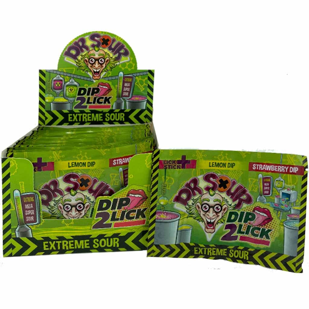 24x Dr. Fire Dip 2 Lick Sour Brause und Lollis á 18g=432g MHD 18.07.27